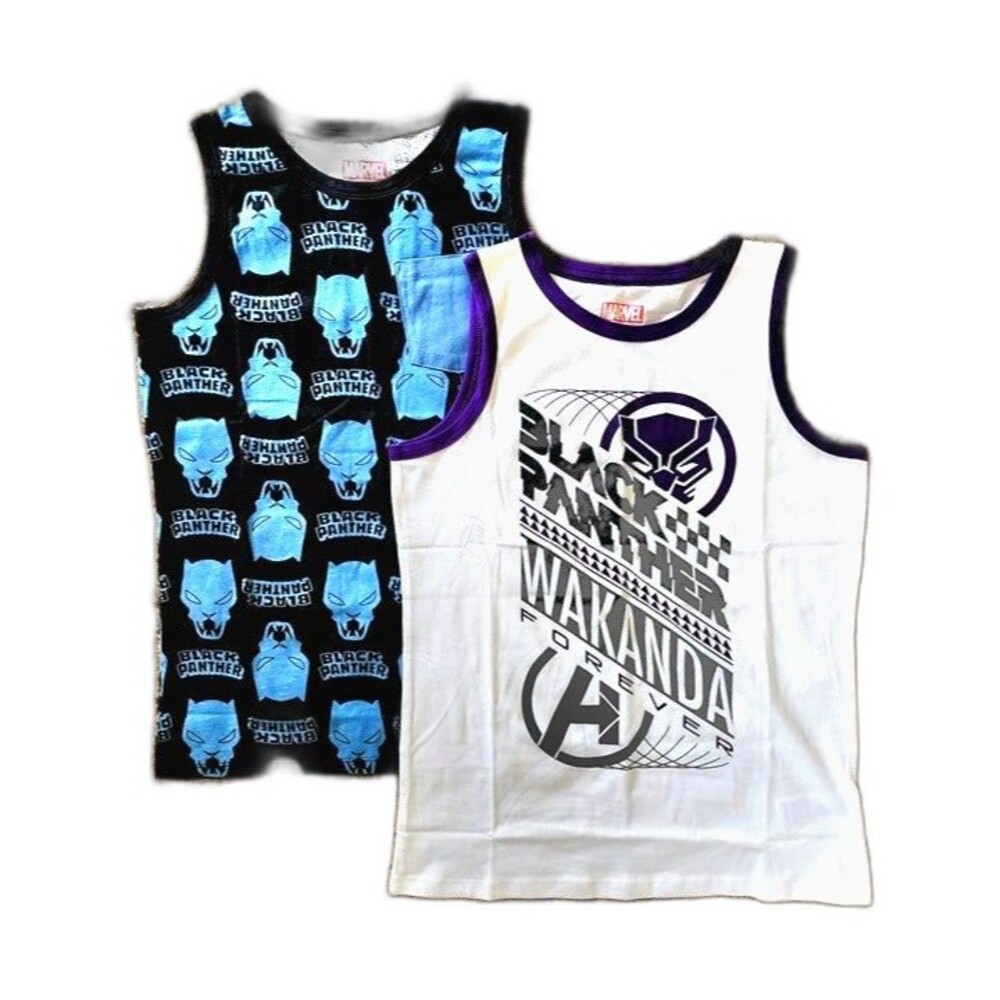 Marvel Black Panther Spotted Zebra Boy's Tank Top's (2) Size: L (10). NWOT